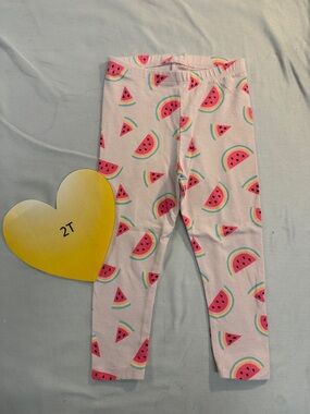 Cat & Jack - 2T Watermelon Print Kids Leggings - Pink